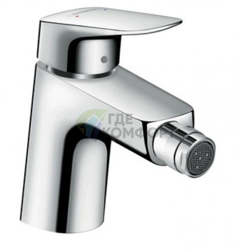 Смеситель для биде Hansgrohe Logis: хром, металлический донный клапан, на 1 отверстие (71203000) - фото 1