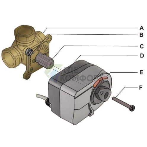 Сервопривод для трехходового смесительного клапана Zeissler 230v 120s 3-х точечный - фото 6