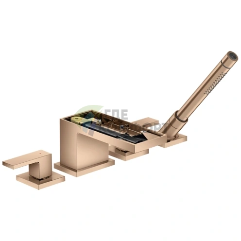 Смеситель AX MyEdition для борта ванны без панели в цвете полированное красное золото (47432300) - фото 1