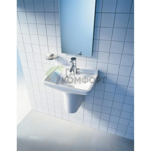 Раковина Duravit Starck 3 450x320 мм белая с отверстием под смеситель и переливом (750450000) - фото 3
