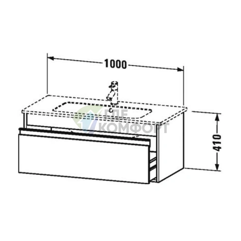 База под раковину Duravit Ketho для ME by Starck, 1 ящик, белый глянцевый (KT642002222) - фото 2