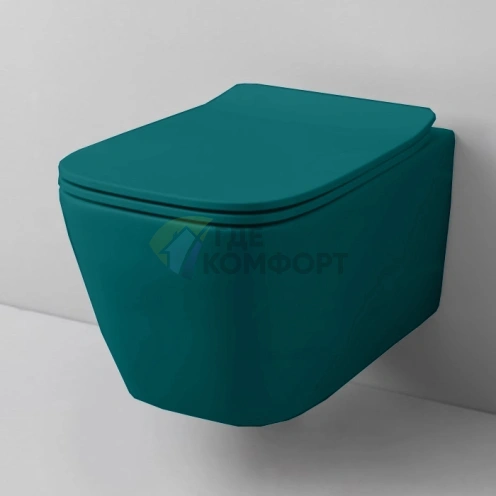 Подвесной унитаз Artceram A16 безободковый, цвет Verde Foresta, с системой крепления (ASV003 43 00) - фото 1
