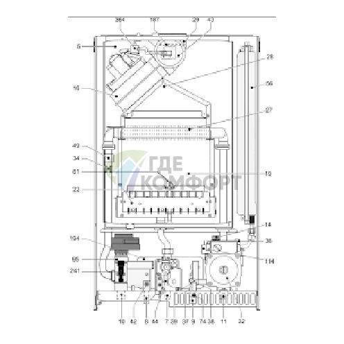 Котёл газовый настенный двухконтурный Ferroli Divabel 16 кВт - фото 4