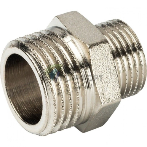 Ниппель STOUT НН переходной 1/2 x 3/8 никелированный - фото 5