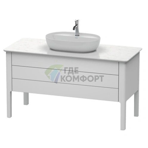 Напольная тумба Duravit Luv с двумя выдвижными ящиками, цвет белый шелковисто-матовый (LU956603636) - фото 1