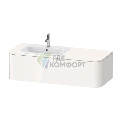 Подвесная тумба Duravit Happy D.2 Plus 354x1300x550 мм, 1 ящик, белый глянцевый (HP4952L2222) - фото 1
