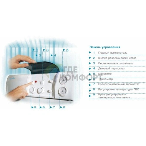 Газовый напольный двухконтурный котел с встроенным бойлером Sime BITHERM 26/80 BF - фото 2