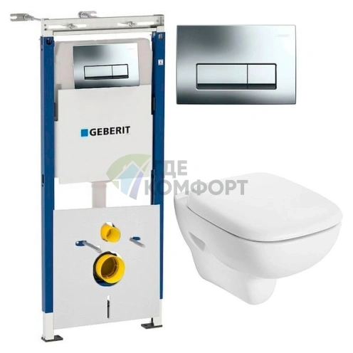 Комплект подвесного унитаза IFO Sjoss Rimfree без ободка с инсталляцией Geberit и шумоизоляцией - фото 1