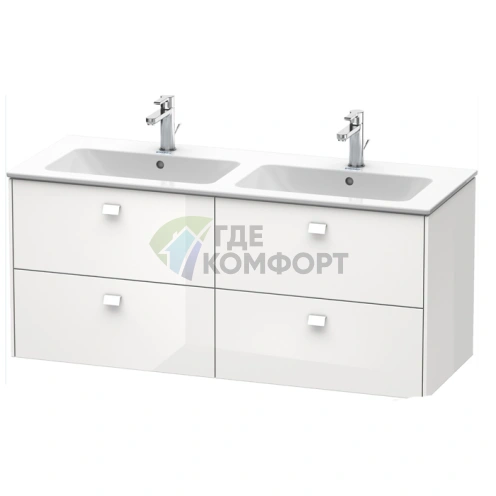 Тумба подвесная Duravit Brioso 1290 мм с 4 ящиками, белый глянец (BR410602222) - фото 1