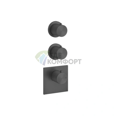 Термостатический смеситель GESSI 316 встраиваемый на 2 источника, цвет Black XL (54504#299) - фото 1