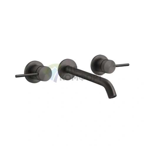 Встраиваемый смеситель GESSI 316 для раковины на 3 отверстия, цвет Brushed Black Metal PVD (54294#707) - фото 1