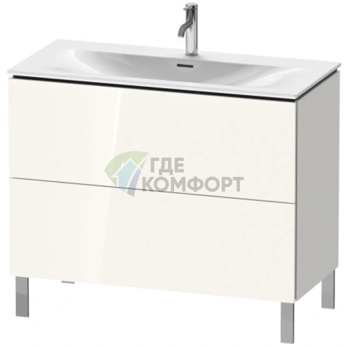 Напольная тумба Duravit L-Cube White High Gloss с 2 ящиками под раковину (LC659802222) - фото 1