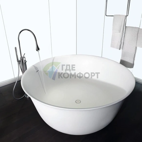 Напольный термостатический смеситель Gessi Goccia для ванны с ручным душем в хроме (24978#031) - фото 1