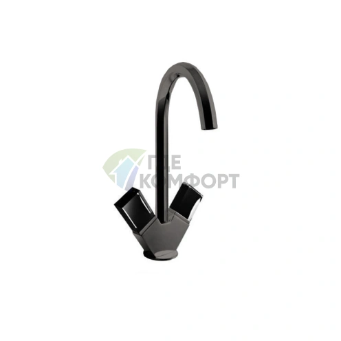 Смеситель Fantini Venezia для раковины с нажимным донным клапаном, цвет Matt Gun Metal (29 P5 N456SF) - фото 1