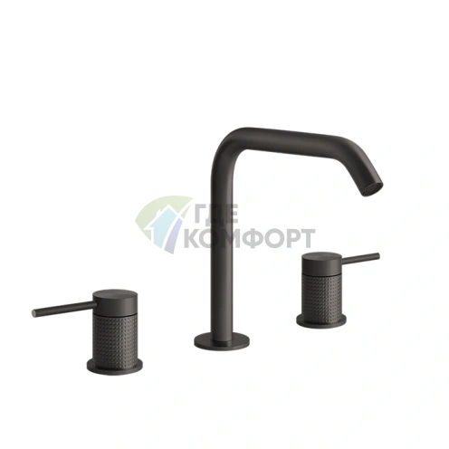 Смеситель для раковины GESSI 316 на 3 отверстия, цвет brushed black metal PVD (54412#707) - фото 1