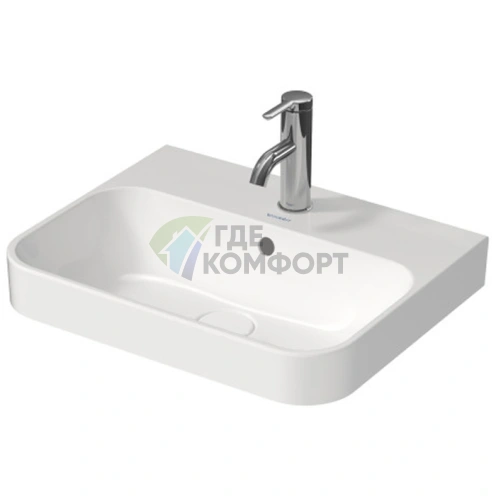 Накладная раковина Duravit Happy D2 Plus 50x40 см, белая, с 1 отверстием (2360500000) - фото 1
