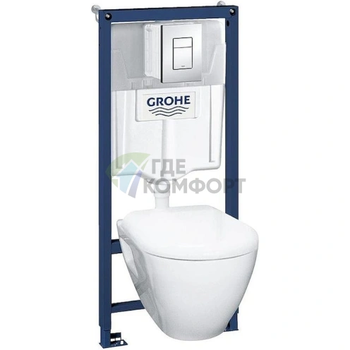 Комплект Grohe Solido: подвесной унитаз, инсталляция и кнопка смыва - фото 1