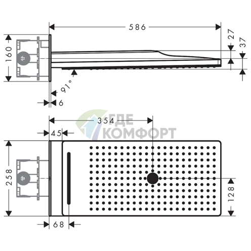Верхний душ HG Rainmaker Select 580 EcoSmart с 3 режимами, белый/хром (24011400) - фото 2