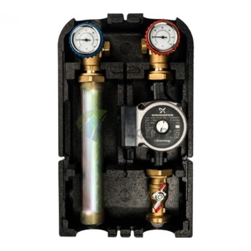 Насосная группа с прямым контуром 1 с насосом Grundfos UPSO 25-65 180 в теплоизоляции Stout - фото 1