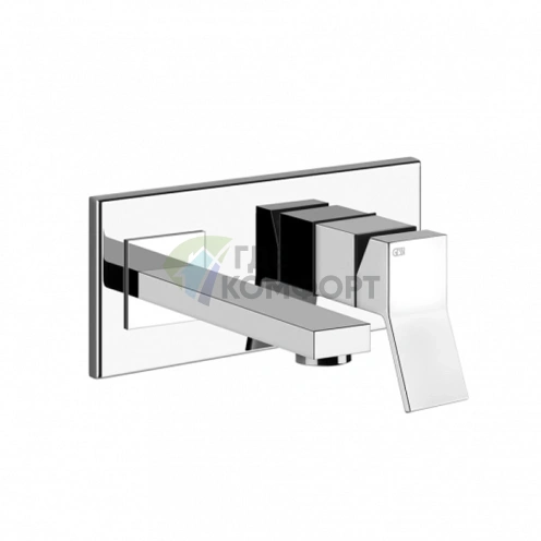 Gessi Rettangolo K: Встраиваемый смеситель для раковины с регулируемым изливом 70-300 мм, хром (53084#031) - фото 1