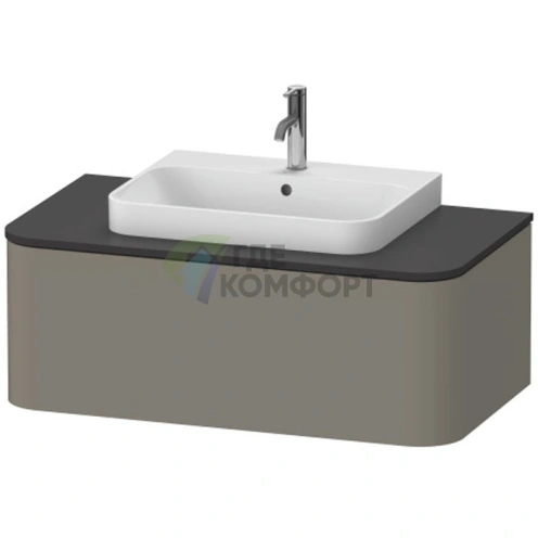 Подвесная тумба Duravit Happy D.2 Plus 354x1000x550 мм, 1 ящик, цвет Stone Grey Satin Matt (HP494109292) - фото 1