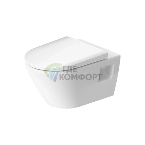 Унитаз подвесной безободковый Duravit D-Neo 370x540 мм, белый (2578090000) - фото 1