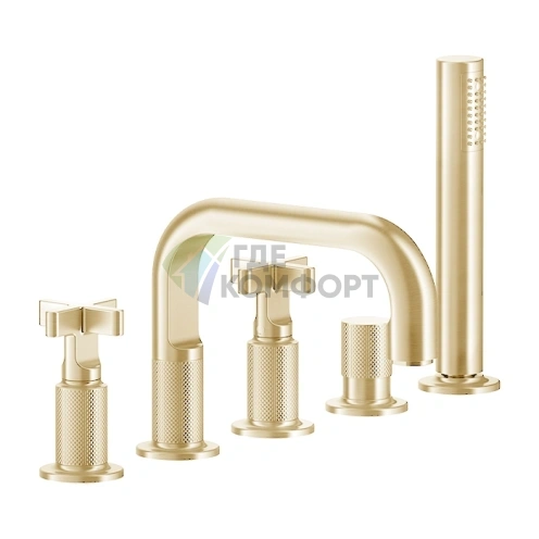 Смеситель для ванны GESSI INCOSO с душем и переключателем, цвет золото (58140#246) - фото 1