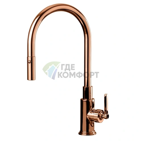 Смеситель для кухни Nicolazzi Cucina с выдвижным изливом Brushed Bronze (3430CB) - фото 1