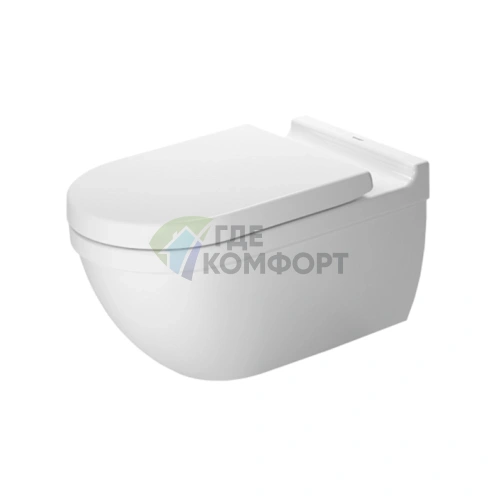 Унитаз подвесной DURAVIT Starck 3 с системой крепления Durafix, вертикальным смывом и покрытием WonderGliss, белый (22260900001) - фото 1