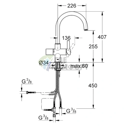 Смеситель Grohe Blue для кухни с подачей холодной, горячей и фильтрованной воды - фото 3
