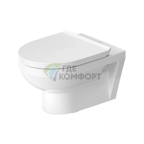 Подвесной унитаз Duravit DuraStyle BASIC безободковый с покрытием Wondergliss, белый (540x365 мм) (25620900001) - фото 1