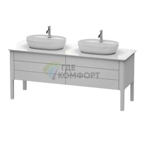 Напольная тумба Duravit Luv с 2 выдвижными ящиками, цвет скандинавский белый шелковисто-матовый, 743x1788x570 мм (LU9567B3939) - фото 1