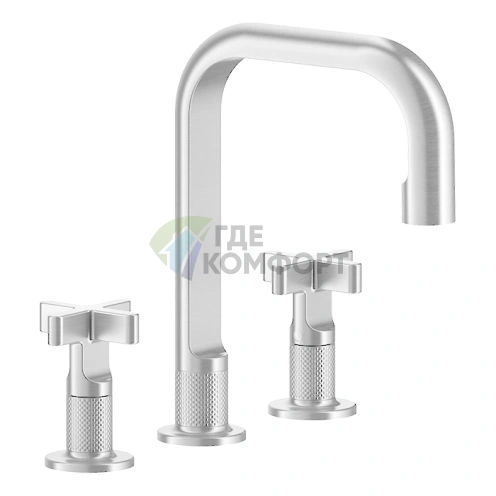 Смеситель для раковины GESSI INCISO на 3 отверстия с донным клапаном, хром (58113#031) - фото 1
