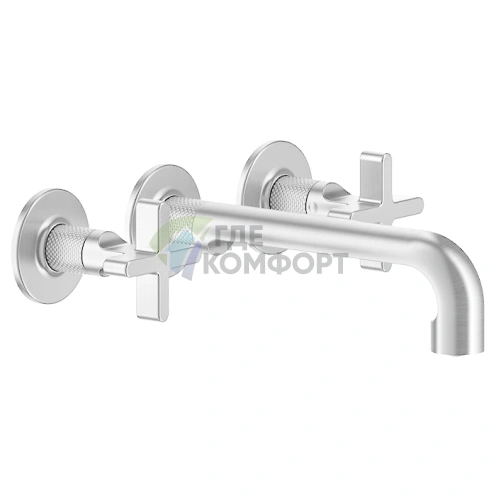 GESSI INCISO Встраиваемый смеситель для раковины на 3 отверстия с изливом 210-190 мм, хром (58190#031) - фото 1