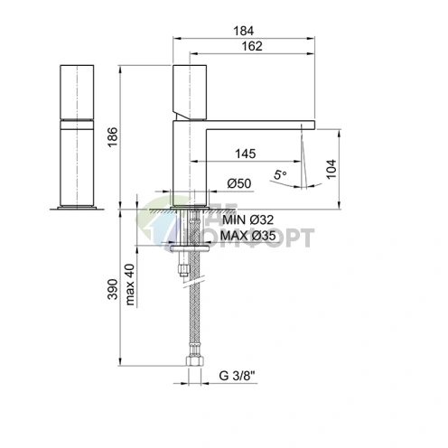 Смеситель для раковины Fantini Milano с покрытием Matt Gun Metal PVD (31 P5 3003WF) - фото 2