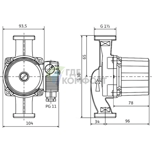 Циркуляционный насос Wilo STAR-RS 25/4-130 - фото 2