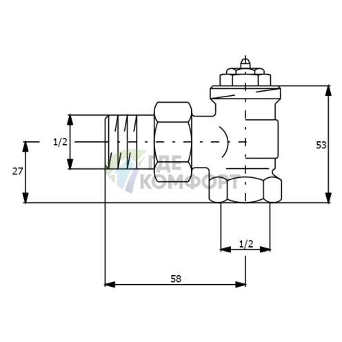Клапан термостатический Oventrop AV9 1/2 (DN 15) М30х1-5 1183704 угловой - фото 2
