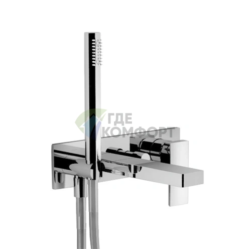 Смеситель для ванны Fantini Mint встраиваемый с ручным душем (хром) (34 93 F021B) - фото 1