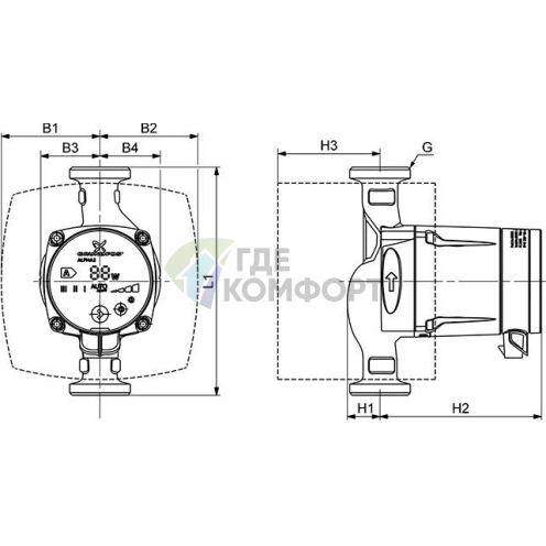 Циркуляционный насос Grundfos Alpha2 25-60 N 180 - фото 4