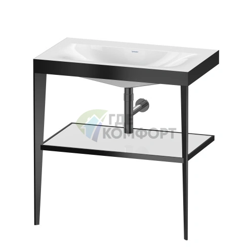 Консоль напольная Duravit XViu с раковиной и полкой, 850x800x480 мм, цвет black matt/white high gloss lacquer (XV4715NB285) - фото 1
