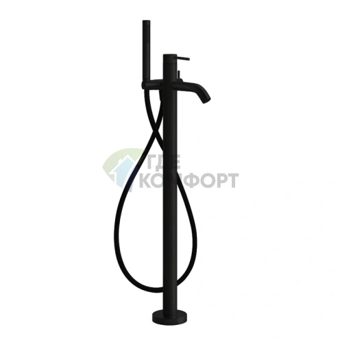 Напольный смеситель для ванны GESSI 316 с душевой лейкой, цвет Black XL (54028#299) - фото 1