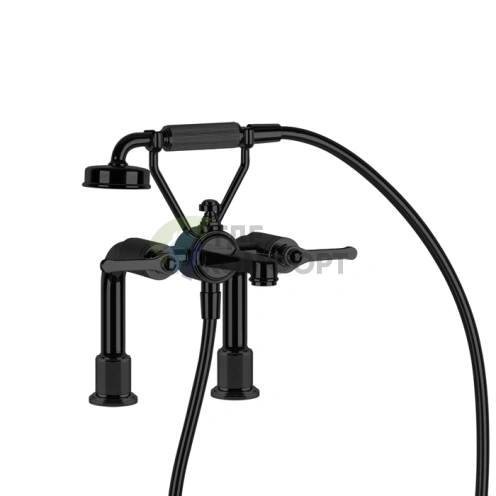 GESSI VENTI20 двухвентильный смеситель для ванны с ручным душем, матовый черный (65115#299) - фото 1