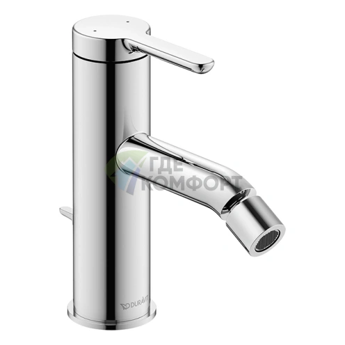 Смеситель для биде Duravit C.1 с донным клапаном, 1 отверстие, излив 121 мм, хром (C12400001010) - фото 1