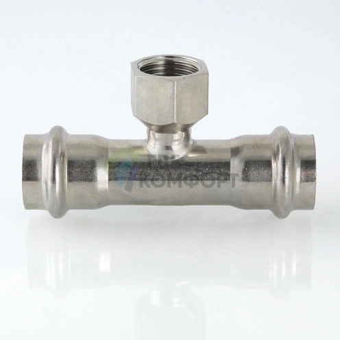 Пресс-тройник с внутренней резьбой 22 х 3/4 х 22 мм из нержавеющей стали VTi.932.I.220522 VALTEC (ВАЛТЕК) - фото 5