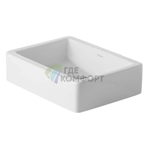 Раковина Vero Duravit 500x380 мм без перелива и площадки под смеситель, белая (455500000) - фото 1