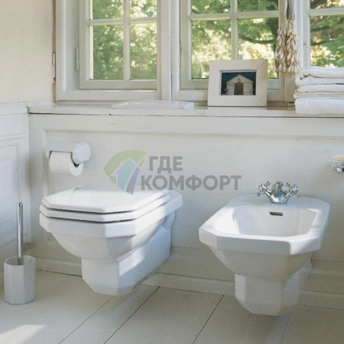 Подвесной унитаз Duravit 1930 с горизонтальным смывом, белый (182090000) - фото 1