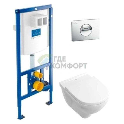Смеситель для ванны Villeroy & Boch O Novo 5660 D001 с хромированной кнопкой - фото 1