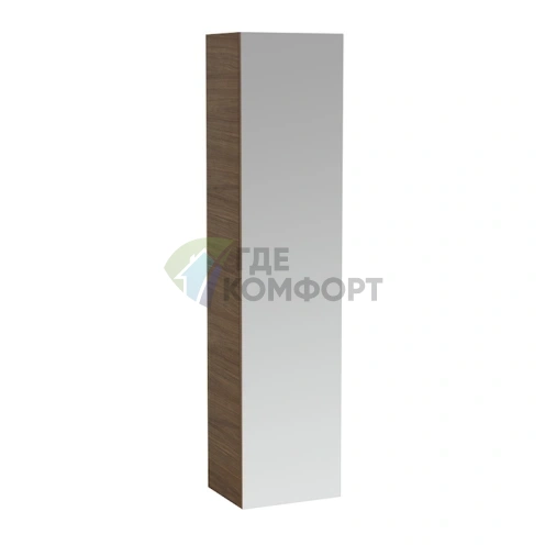 Шкаф подвесной Laufen Alessi One 400x300x1700 мм с зеркальной дверцей и 4 полками (цвет орех) (4.5802.1.097.630.1) - фото 1