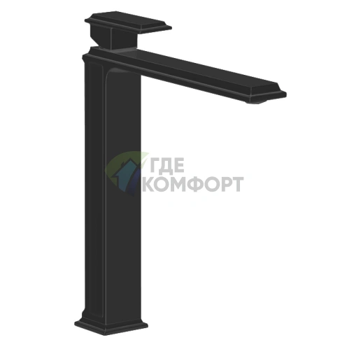 Смеситель для раковины Gessi Eleganza высокий без донного клапана черный металлик (46004#706) - фото 1