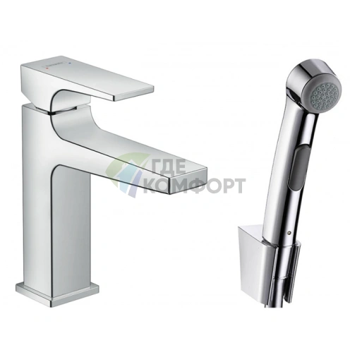 Смеситель Hansgrohe Metropol для раковины и биде с душем-бидетте в комплекте, хром (32522000) - фото 1